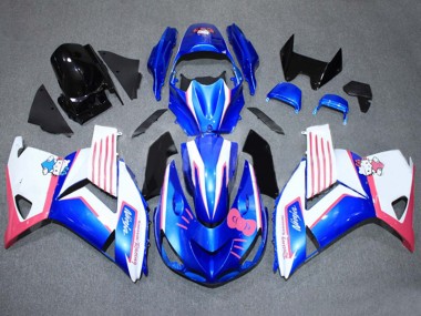 Billige Blau Weiß Rosa 2006-2011 Kawasaki ZX14R ZZR1400 Motorrad Verkleidung