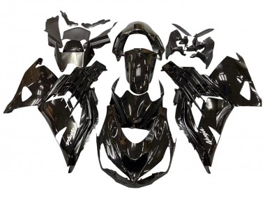 Billige Kawasaki ZX14R ZZR1400 Motorrad Verkleidung 2012-2024 - Glanzendes Schwarz Matt Schwarz Weiss Ninja