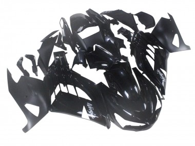 Billige Kawasaki ZX14R ZZR1400 Motorrad Verkleidung 2012-2024 - Glanzendes Schwarz Matt Schwarz Weiss Ninja