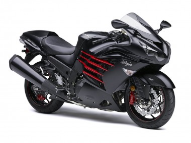 Billige Kawasaki ZX14R ZZR1400 Motorrad Verkleidung 2012-2024 - Matt Schwarz Rot Weiss Ninja