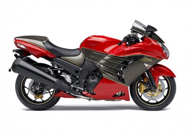Billige Kawasaki ZX14R ZZR1400 Motorrad Verkleidung 2012-2024 - Rot Matt Schwarz Gold Ninja