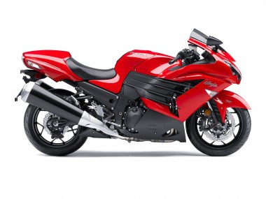 Billige Kawasaki ZX14R ZZR1400 Motorrad Verkleidung 2012-2024 - Rot Matt Schwarz