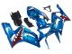 Billige Blau Weiß Rot Hai 2003-2004 Kawasaki ZX6R Motorrad Verkleidung