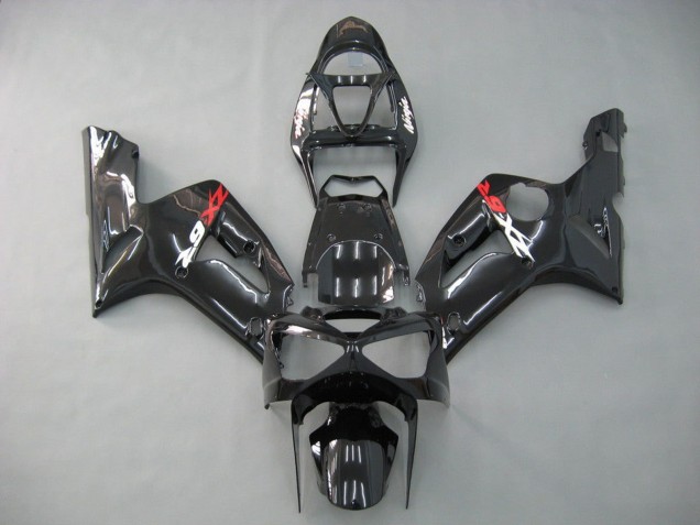 Billige Glänzendes Schwarz 2003-2004 Kawasaki ZX6R Motorrad Verkleidung
