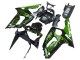 Billige Glänzendes Schwarz Grün Flamme 2003-2004 Kawasaki ZX6R Motorrad Verkleidung