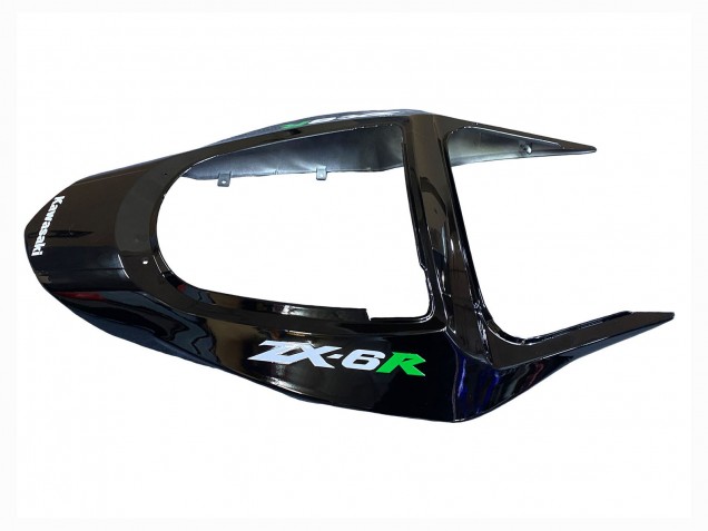 Billige Glänzendes Schwarz Grün Flamme 2003-2004 Kawasaki ZX6R Motorrad Verkleidung