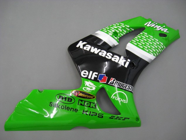 Billige Grün Weiß Schwarz Elf Bridgestone 2003-2004 Kawasaki ZX6R Motorrad Verkleidung