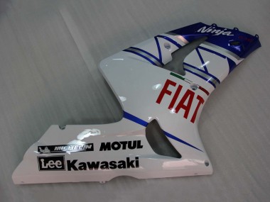 Billige Weiß Blau Rot Fiat 2003-2004 Kawasaki ZX6R Motorrad Verkleidung