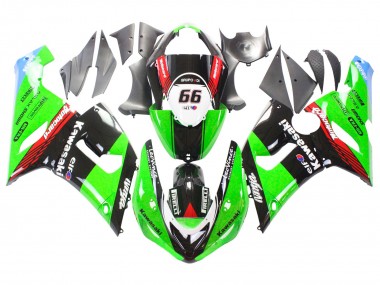 Billige Grün Rot Schwarz Elf 66 2005-2006 Kawasaki ZX6R Motorrad Verkleidung