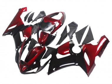 Billige Rot Glänzendes Schwarz 2005-2006 Kawasaki ZX6R Motorrad Verkleidung