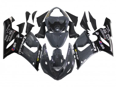 Billige Dunkel Grau Schwarz 2005-2006 Kawasaki ZX6R Motorrad Verkleidung