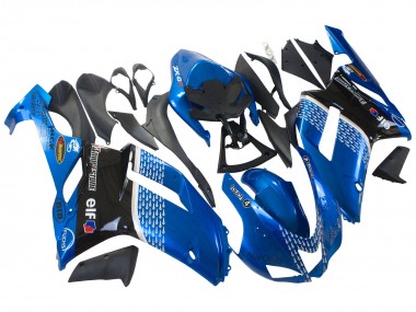 Billige Schwarz Blauer Elf 2007-2008 Kawasaki ZX6R Motorrad Verkleidung