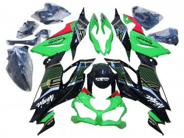 Billige Rot Glänzendes Schwarz Bienenwabe 2009-2012 Kawasaki ZX6R Motorrad Verkleidung