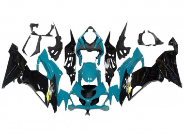 Billige Hellblau Glänzendes Schwarz Gelb 2009-2012 Kawasaki ZX6R Motorrad Verkleidung