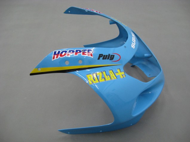 Billige Hellblau Gelb Schwarz Motul Rizla 2000-2002 Suzuki GSXR1000 Motorrad Verkleidung