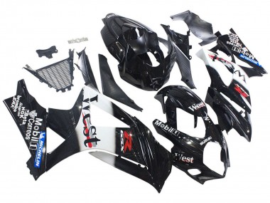 Billige Glänzendes Schwarz Weiß West 2007-2008 Suzuki GSXR 1000 Motorrad Verkleidung