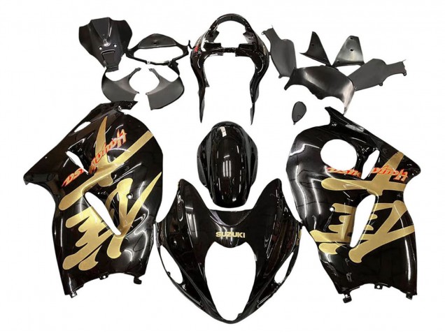 Billige Glänzendes Schwarz Gold Hayabusa 1996-2007 Suzuki GSXR 1300 Hayabusa Motorrad Verkleidung