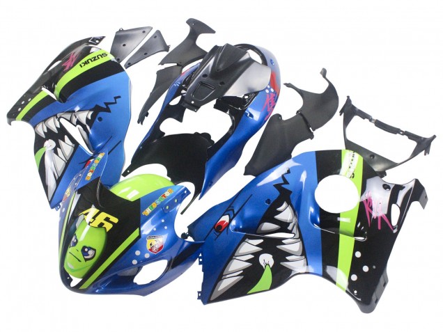 Billige Blau Grün Hai 46 1996-2007 Suzuki GSXR 1300 Hayabusa Motorrad Verkleidung
