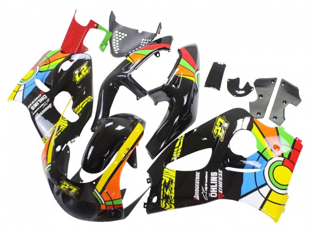 Billige Schwarz Mehrfarbig 27 1996-2000 Suzuki GSXR 600 / GSXR 750 Motorrad Verkleidung