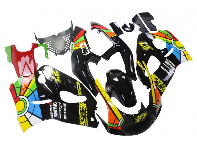 Billige Schwarz Mehrfarbig 27 1996-2000 Suzuki GSXR 600 / GSXR 750 Motorrad Verkleidung