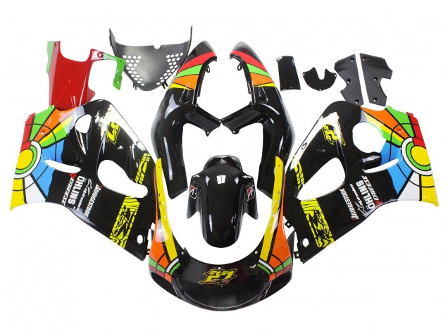 Billige Schwarz Mehrfarbig 27 1996-2000 Suzuki GSXR 600 / GSXR 750 Motorrad Verkleidung