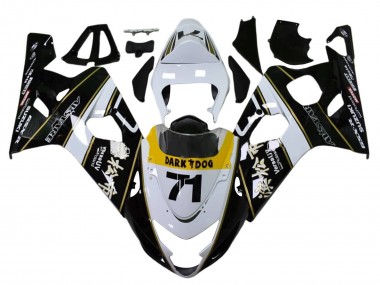 Billige Weiß Schwarz Gelb Dunkel Dog 71 2004-2005 Suzuki GSXR 600 / GSXR 750 Motorrad Verkleidung