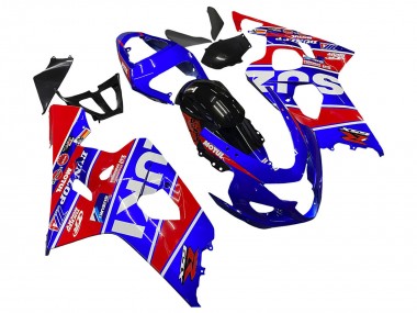 Billige Blau Rot Schwarz Motul Dunlop 2004-2005 Suzuki GSXR 600 / GSXR 750 Motorrad Verkleidung