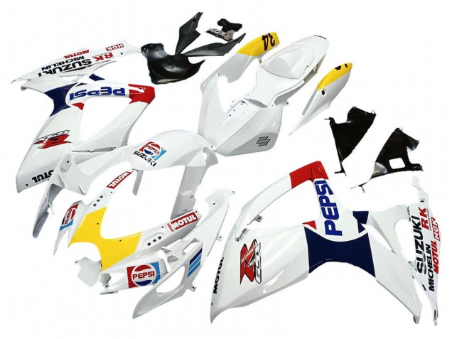 Billige Weiß Rot Gelb Motul 2006-2007 Suzuki GSXR 600 / GSXR 750 Motorrad Verkleidung