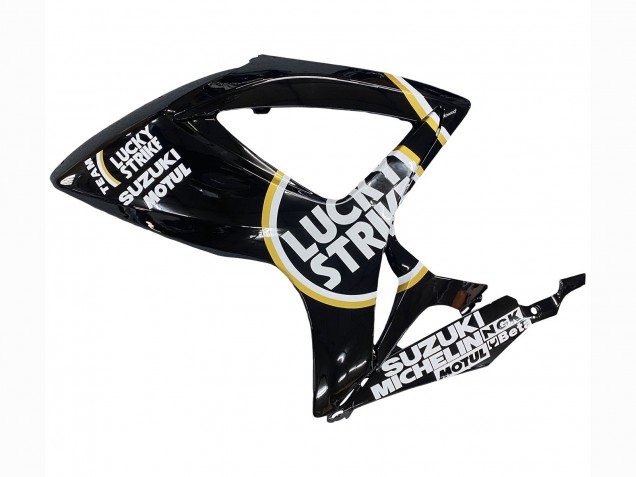 Billige Glänzendes Schwarz Weiß Motul Lucky Strike 2006-2007 Suzuki GSXR 600 / GSXR 750 Motorrad Verkleidung