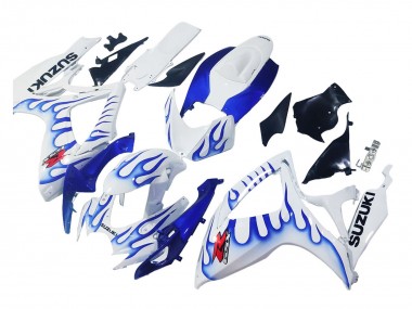 Billige Weiß Blau Flamme 2006-2007 Suzuki GSXR 600 / GSXR 750 Motorrad Verkleidung