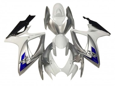 Billige Weiß Silber Blau Schwarz 2006-2007 Suzuki GSXR 600 / GSXR 750 Motorrad Verkleidung
