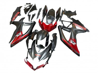 Billige Matt Schwarz Rot 2008-2010 Suzuki GSXR 600 / GSXR 750 Motorrad Verkleidung