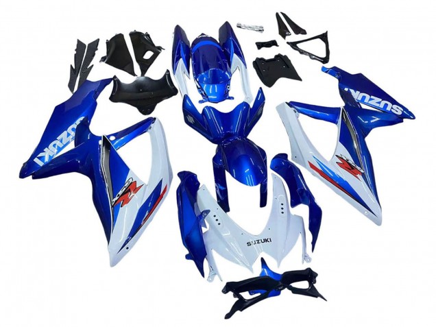 Billige Blau Weiß Rot 2008-2010 Suzuki GSXR 600 / GSXR 750 Motorrad Verkleidung Kit