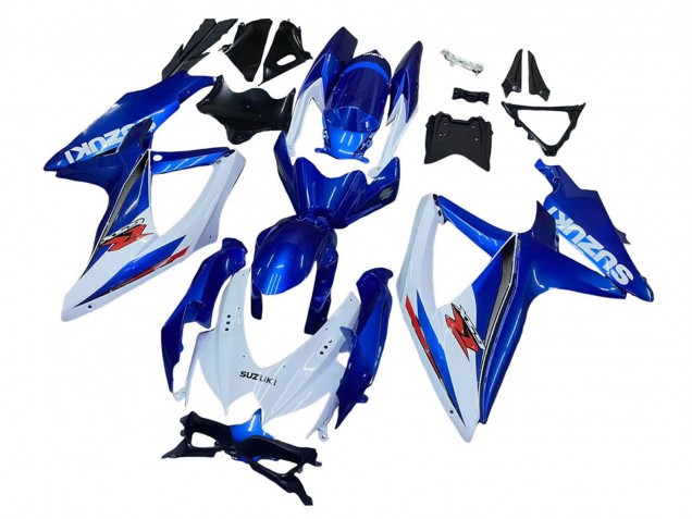 Billige Blau Weiß Rot 2008-2010 Suzuki GSXR 600 / GSXR 750 Motorrad Verkleidung Kit