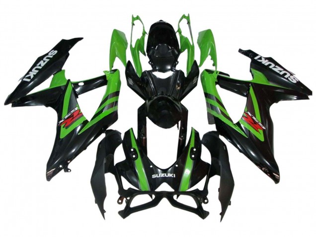 Billige Grün Glänzendes Schwarz 2008-2010 Suzuki GSXR 600 / GSXR 750 Motorrad Verkleidung
