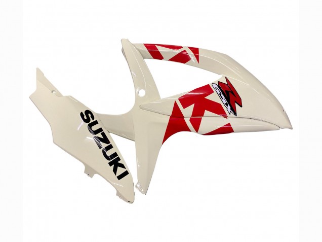 Billige Creme Weiß Rot Schwarz 2008-2010 Suzuki GSXR 600 / GSXR 750 Motorrad Verkleidung