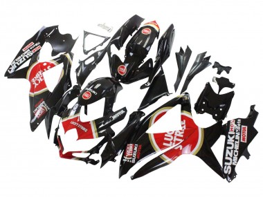Billige Glänzendes Schwarz Rot Weiß Motul Lucky Strike 2008-2010 Suzuki GSXR 600 / GSXR 750 Motorrad Verkleidung