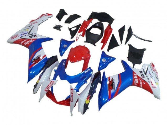 Billige Weiß Rot Blau 2008-2010 Suzuki GSXR 600 / GSXR 750 Motorrad Verkleidung
