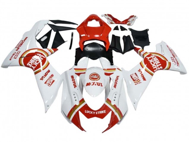 Billige Weiß Rot Lucky Strike 2008-2010 Suzuki GSXR 600 / GSXR 750 Motorrad Verkleidung