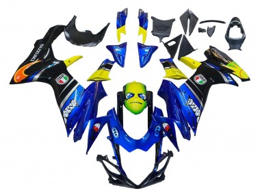Billige Blau Gelb 2011-2024 Suzuki GSXR 600 / GSXR 750 Motorrad Verkleidung
