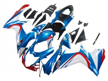 Billige Blau Weiß Rot 2011-2024 Suzuki GSXR 600 / GSXR 750 Motorrad Verkleidung