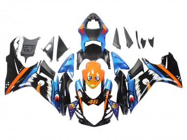 Billige Hellblau Orange Schwarz Weiß Hai 46 2011-2024 Suzuki GSXR 600 / GSXR 750 Motorrad Verkleidung