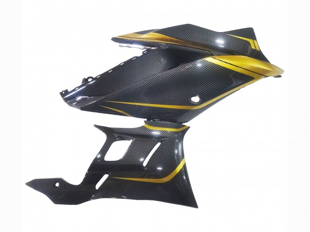 Billige Gold Schwarz Carbonfaser 2019-2021 Yamaha YZF R3/R25 Motorrad Verkleidung