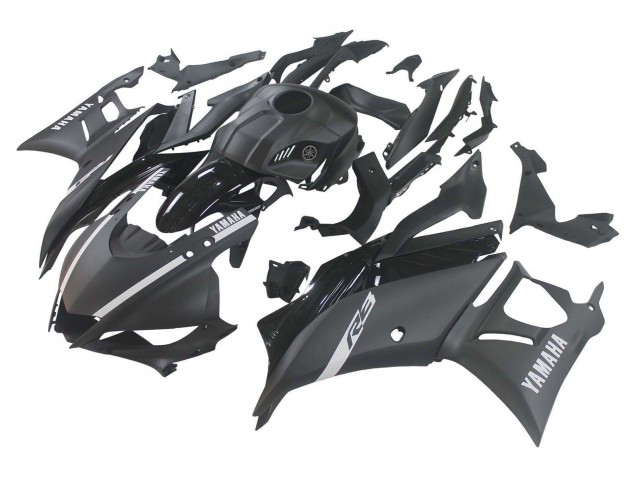 Billige Matt Schwarz Silber 2019-2021 Yamaha YZF R3/R25 Motorrad Verkleidung