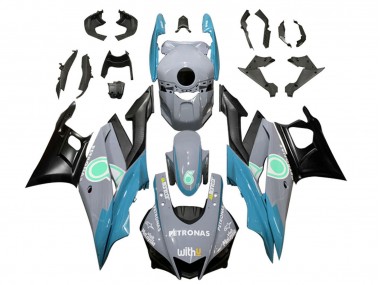 Billige Nardo Grau Blau Schwarz Petronas 2019-2021 Yamaha YZF R3/R25 Motorrad Verkleidung