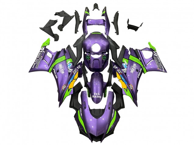 Billige Lila Grün Weiß EVA Rennen 2019-2021 Yamaha YZF R3/R25 Motorrad Verkleidung