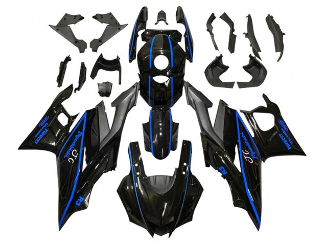 Billige Glänzendes Schwarz Blau 2022-2024 Yamaha YZF R3/R25 Motorrad Verkleidung