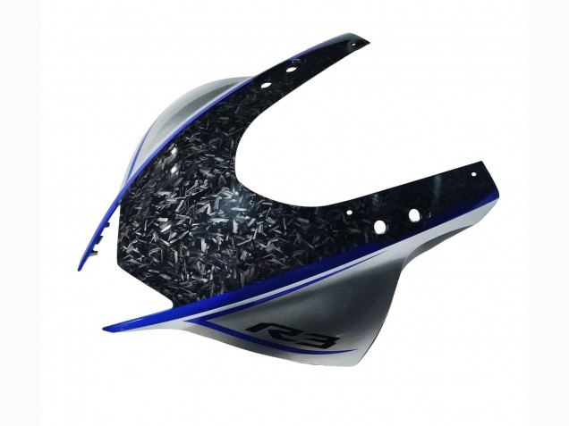 Billige Marble Schwarz Silber Blau Geschmiedet Carbonfaser Stil 2022-2024 Yamaha YZF R3/R25 Motorrad Verkleidung