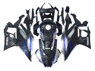 Billige Marble Schwarz Silber Blau Geschmiedet Carbonfaser Stil 2022-2024 Yamaha YZF R3/R25 Motorrad Verkleidung