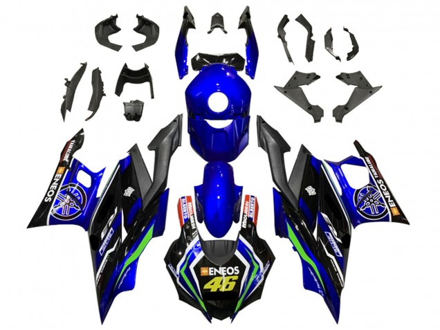 Billige Blau Grün Schwarz ENEOS 46 2022-2024 Yamaha YZF R3/R25 Motorrad Verkleidung